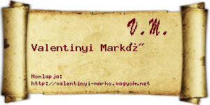 Valentinyi Markó névjegykártya